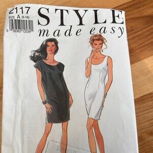 Style 2117 sizes 6 to 16 - sleeveless dress with lowered neck